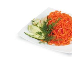 Cara memasak wortel Korea di rumah - resep langkah demi langkah dengan foto Salad dengan seledri